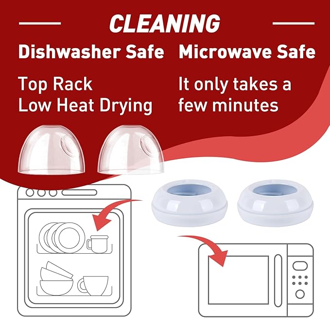 2-Pack Baby Bottle Rings and Caps for Philips Avent Natural Bottles, Replacement Screw Ring Collars, Baby Bottle Nipple Rings for Avent Natural Plastic and Glass Bottles