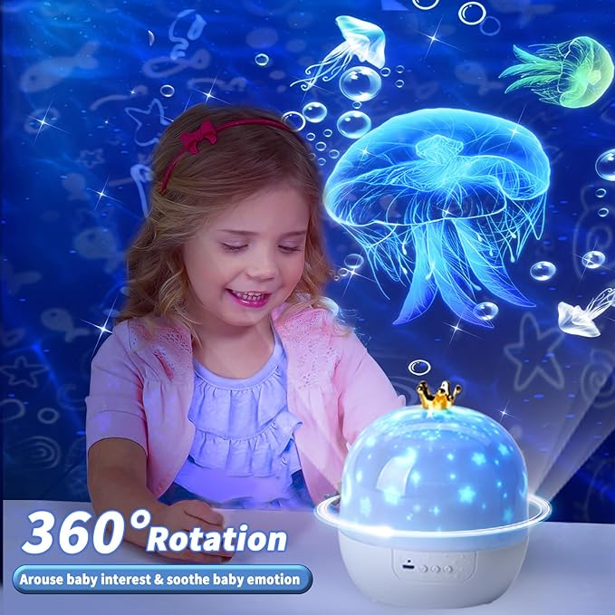 21 Sets of Films Ocean Night Light Projector, Kids Projector for Bedroom, Stars Projector for Ceiling, 360 Degree Rotation Kids Night Light for Decorating Party,Birthdays,Christmas Gifts