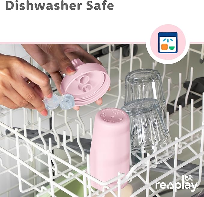 Re-Play Sippy Cups for Toddlers - 10 Oz. Reusable Spill Proof Cups for Kids, Dishwasher/Microwave Safe - Made in USA - Set of 6-3.13" x 6.25" - Fairytale