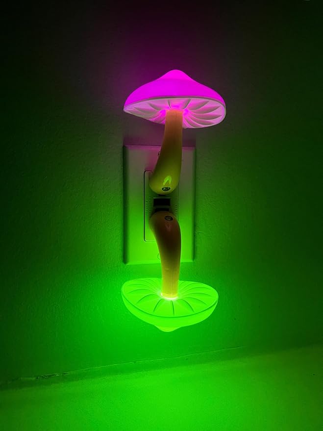 AUSAYE 3 Pack Sensor LED Night Light Plug in Lamp Mushroom Night Light for Adults Kids NightLight Bedroom,Bathroom,Toilet,Hallway,Stairs,Kitchen,Basement Green