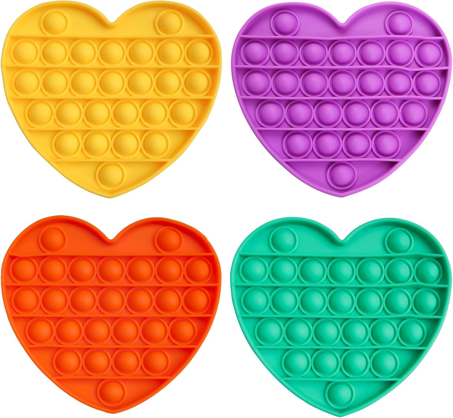 4 Pack Pop it Fidget Toys, Silicone Push Pop Fidget Toy for Kids & Adults, Stress Relief Bubble Toys for Learning Education Office Classroom ect