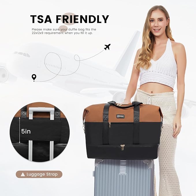 LOVEVOOK Weekender Bag, Large Travel Duffel Bag for Women with 2 Packing Cubes, Carry on Overnight Bag with Shoe Compartment, Mom Hospital Bags for Labor and Delivery