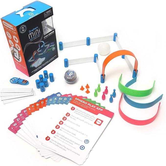 Sphero Mini Activity Kit - App-Enabled Coding Robot - 55 Piece Construction Set & Activity Cards - STEM Educational Toy for Kids - Bluetooth Connectivity - Interactive & Fun Learning for Ages 8+