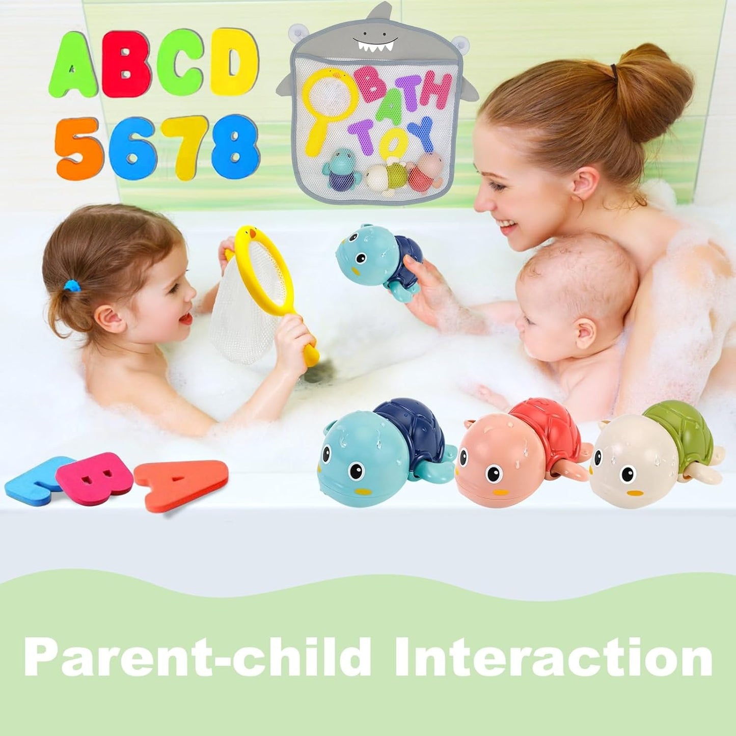 Bath Toys for Kids Ages 1-3 - Baby Water Table Pool Toys For Toddlers Mold Free Wind-Up Turtle Toy Bathtub Shower Toy for Infants Babies 6-12-18 Months 1 2 3 4 Year Old Girls Boys Birthday gifts