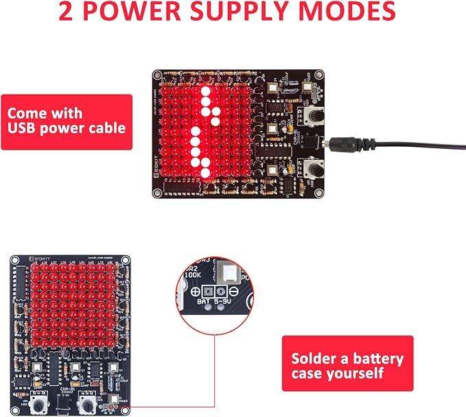 Soldering Learning Kit, ICSTATION LED Soldering Practice Kit With Knob Control LED Light Kit Soldering Project for Back to School Students STEM Teaching and Learning Education