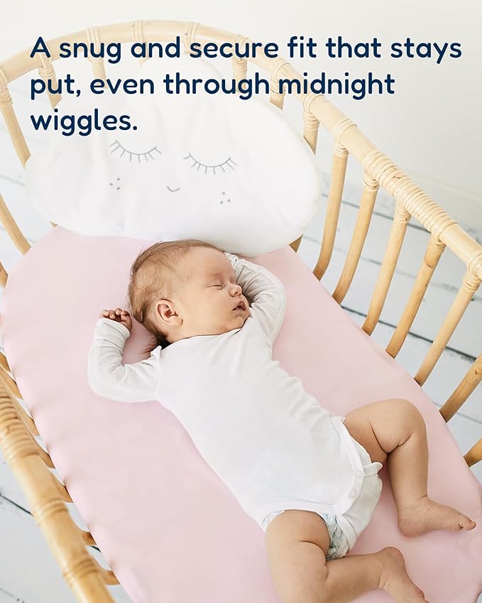 Bassinet Sheets Compatible with Baby Delight Beside Me Dreamer Bassinet, 33x20 for Baby Bedside Sleeper - Buttery Soft, Premium Stretchy Jersey Knit Sheets, 2 Pack