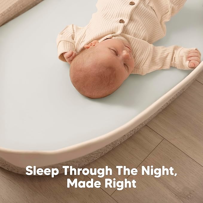 2-Pack Baby Bassinet Sheets Girl, Boy - 33x17 Viscose Derived from Bamboo Bedside Mattress Fitted Bassinet Sheets, Compatible with Halo Bassinest Swivel Sleeper, Baby Delight, Graco (Sage)