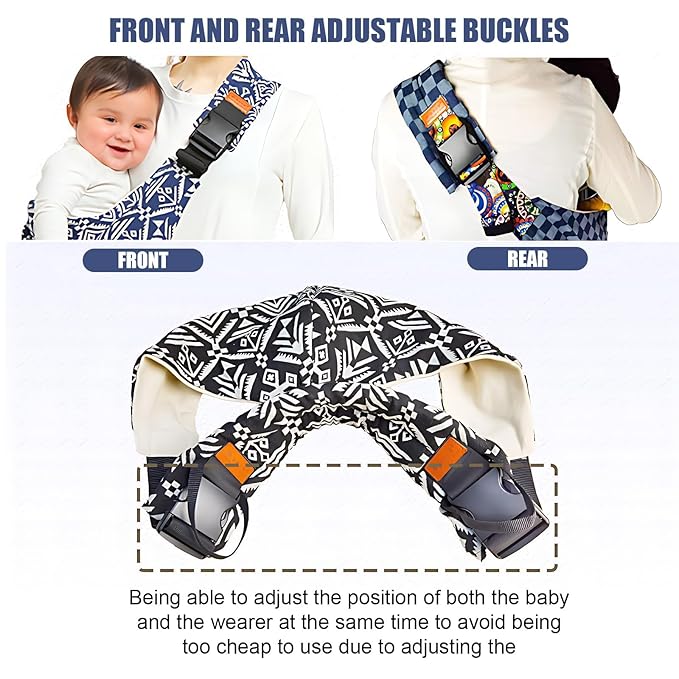 Baby Sling Carrier,Baby Sling,Toddler Carrier,Adjustable and Non-Slip Hip Seat Carriers Carrying 10-30 lbs(Black Sailboat)