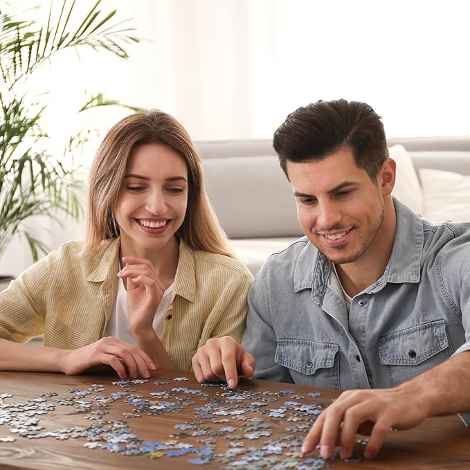 Jigsaw Puzzles for Adults 1000 Pieces, Rocorose Dogs Bookshelf Nature Landscape Puzzle Difficult Animal Jigsaw Puzzles for Family Challenging for Game Night Puzzle Book Home Decoration