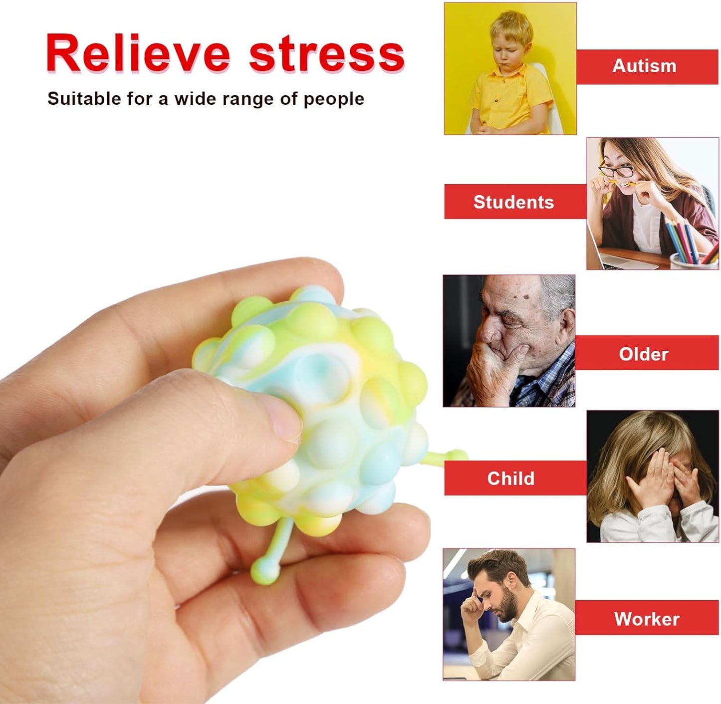 9pcs Animal Pop Balls Party Favors for Kids, Interesting 3D Pop Balls Its Fidget Toys Animal Pop Balls Fidget Toys for Kids Carnival Prizes Ideal Kid Prizes Party Favors