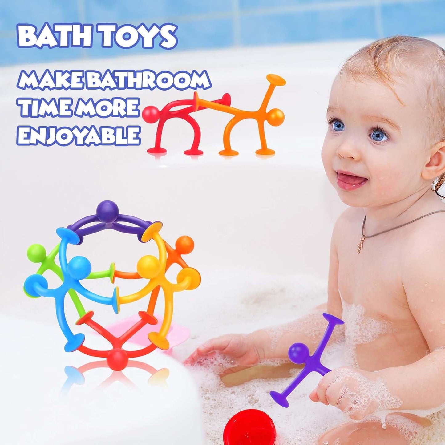 Suction Toys Sensory Fidget Toys for Kids: 21 Pack Creative Suction Sensory Toys Bath Toys for Toddlers Boys Girls - Fidget Travel Toys for Classroom Prizes Birthday Party Favors