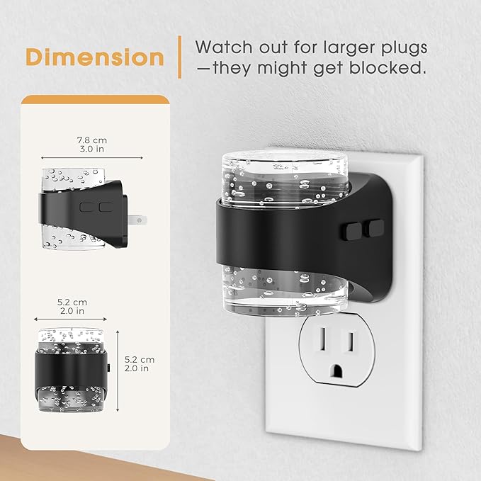 Briignite LED Night Light Plug into Wall[2 Pack], Dimmable Night Light with Bubble Design 3000K Warm & 5 Brightness Levels, Dusk to Dawn Sensor Nightlights for Nursery, Hallway, Bathroom, Kids Room