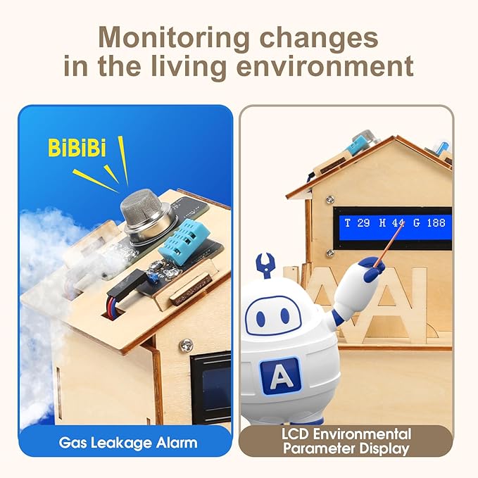 STEM Kits for Kids Age 12+, ACEBOTT Smart Home Basic Starter Kit(Included Micro:Bit), STEM Toys Compatible with Makecode, Coding Set with House Building, Sensors & App Control, Gift for Boys and Girls