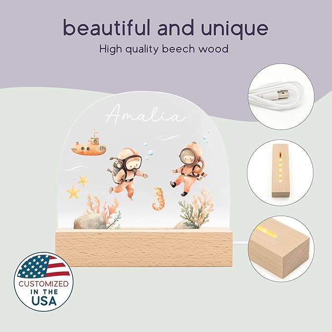 Baby Welcome Gift/New Born Essentials/Newborn Stuff/Personalized Night Light for Kids/Custom Baby Boy Gifts