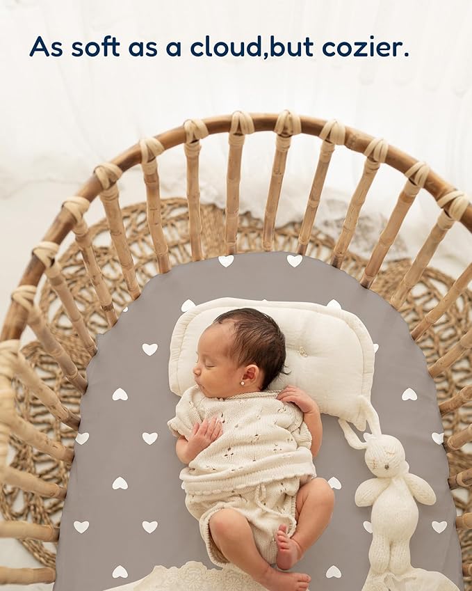 Bassinet Sheets Compatible with Baby Delight Beside Me Dreamer Bassinet, 33x20 for Baby Bedside Sleeper - Buttery Soft, Premium Stretchy Jersey Knit Sheets, 2 Pack