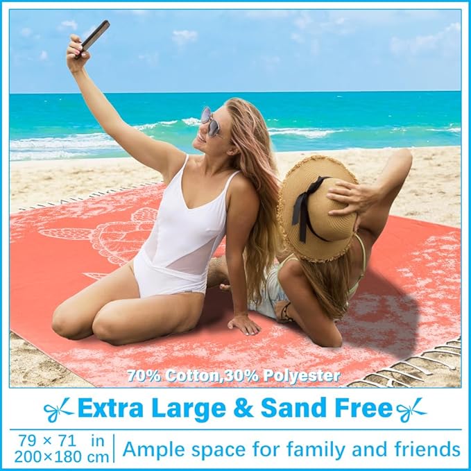 Oversized Turkish Beach Towel Blanket XXL Cotton Sandproof Towels Boho Woven Extra Large Big Sand Free Giant Throw Thick Blankets Huge Quilt XL Picnic Camping Necessities Cloud For Adult Gifts