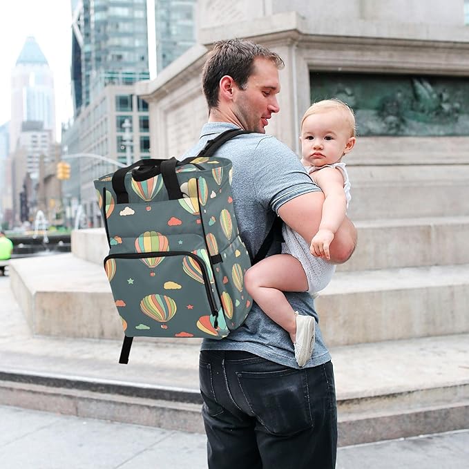 Hot Air Balloon Diaper Bag Backpack, Mommy Bag, Multifunctional Diaper Bag, Travel Backpack, Large Capacity Diaper Bag