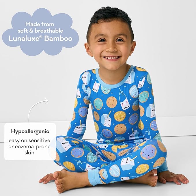 Little Sleepies Two-Piece Pajama Set for Boys & Girls, Soft Viscose from Bamboo Toddler Pajamas for Kids, Family Matching PJs