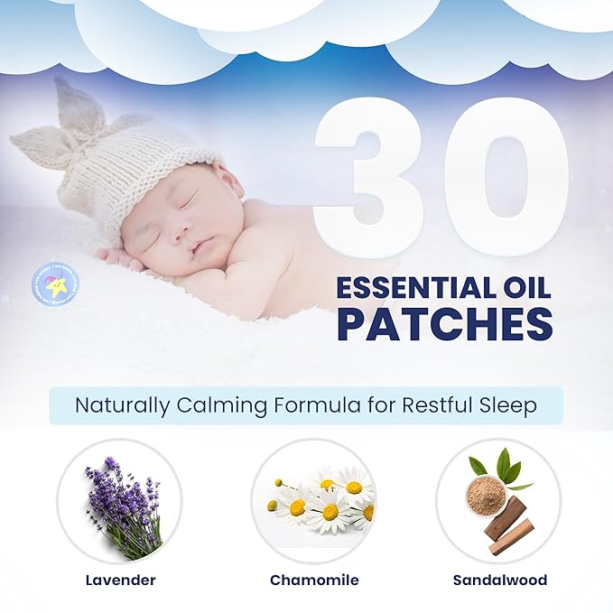 Gemma Joy Bedtime Baby Soothers & StickyOnes Sleep Patches - Cry Activated Heartbeat Elephant Plush Toy, Stuffed Animal with Calming Light & All-Natural, No Melatonin Bedtime Patches for Kids and Baby