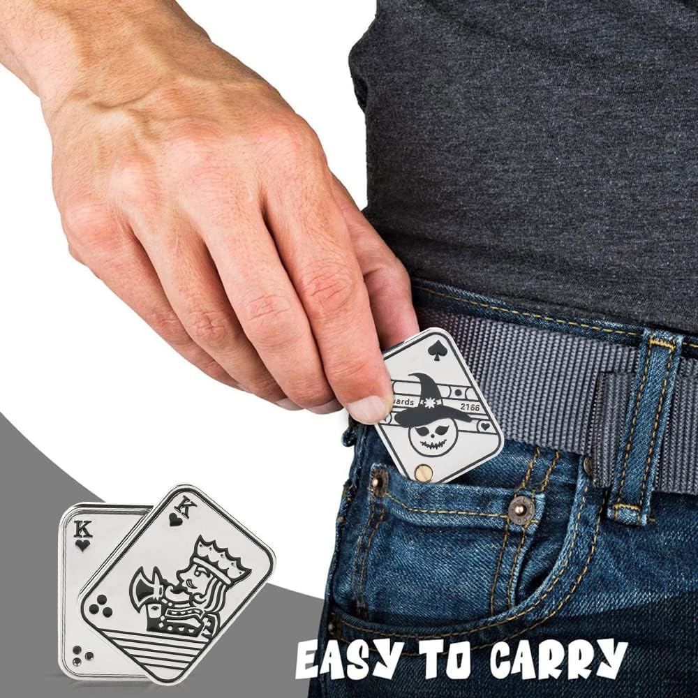 Magnetic Metal Fidget Toys - Metal Poker Push Card Fidget Slider Stress Relief Toy, Men’s EDC Toy Fidget Toy Haptic Coin, Office Desk Toys Gifts for Boyfriend and Father (King K)