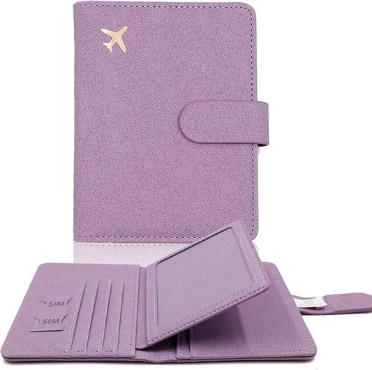 Melsbrinna Rfid Passport Holder for Travel women/Men, Cute Passport Wallet Rfid Blocking Card Slots, Rfid Passport Cover/CaseTravel Wallet, Passport Book Holder (1, Purple1)