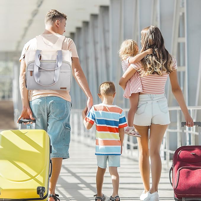 Diaper Bag Backpack, Mommy Travel Diaper Bag Tote with Shoulder Strap, Hospital Bag, Weekender Baby Bag for Mom