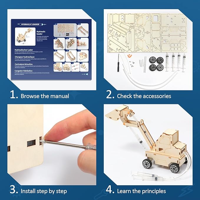 6 in 1 STEM Science Kits for Kids 8-12 5-7, Wood Craft Kit for Boys Age 8-10, Science 3D Puzzles Projects, Educational Craft Building Toys, Christmas Birthday Gifts for Girls Boys 6-13 Years Old