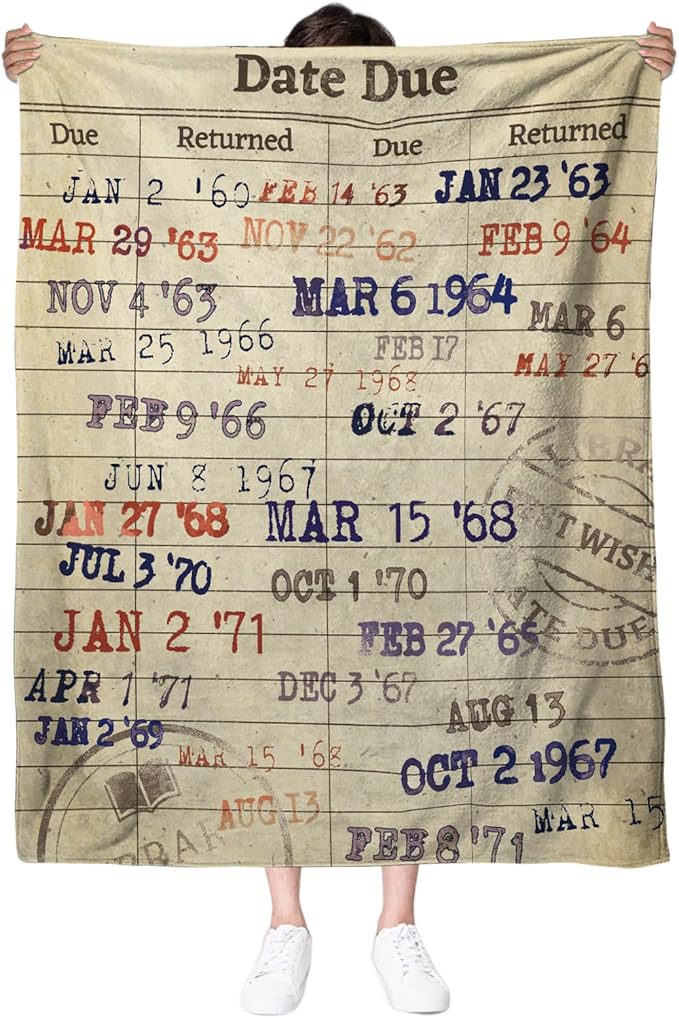 Reading Blanket Gifts for Book Lovers, Book Gift for Women, Book Blanket 60"x 50" Librarian Gifts Birthday Christmas Thanksgiving Gift for Women