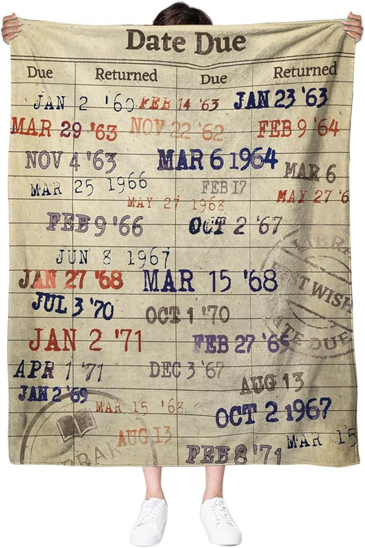 Reading Blanket Gifts for Book Lovers, Book Gift for Women, Book Blanket 60"x 50" Librarian Gifts Birthday Christmas Thanksgiving Gift for Women