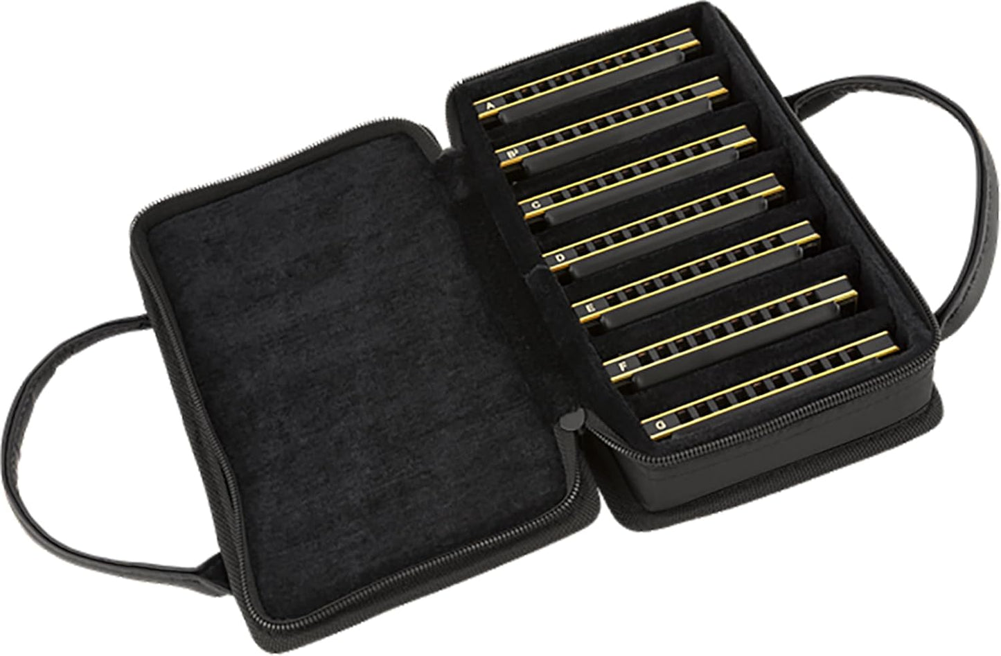 Fender Blues DeVille Harmonica - 7 Pack Bundle with Case, Austin Bazaar Instructional Manual, and Polishing Cloth