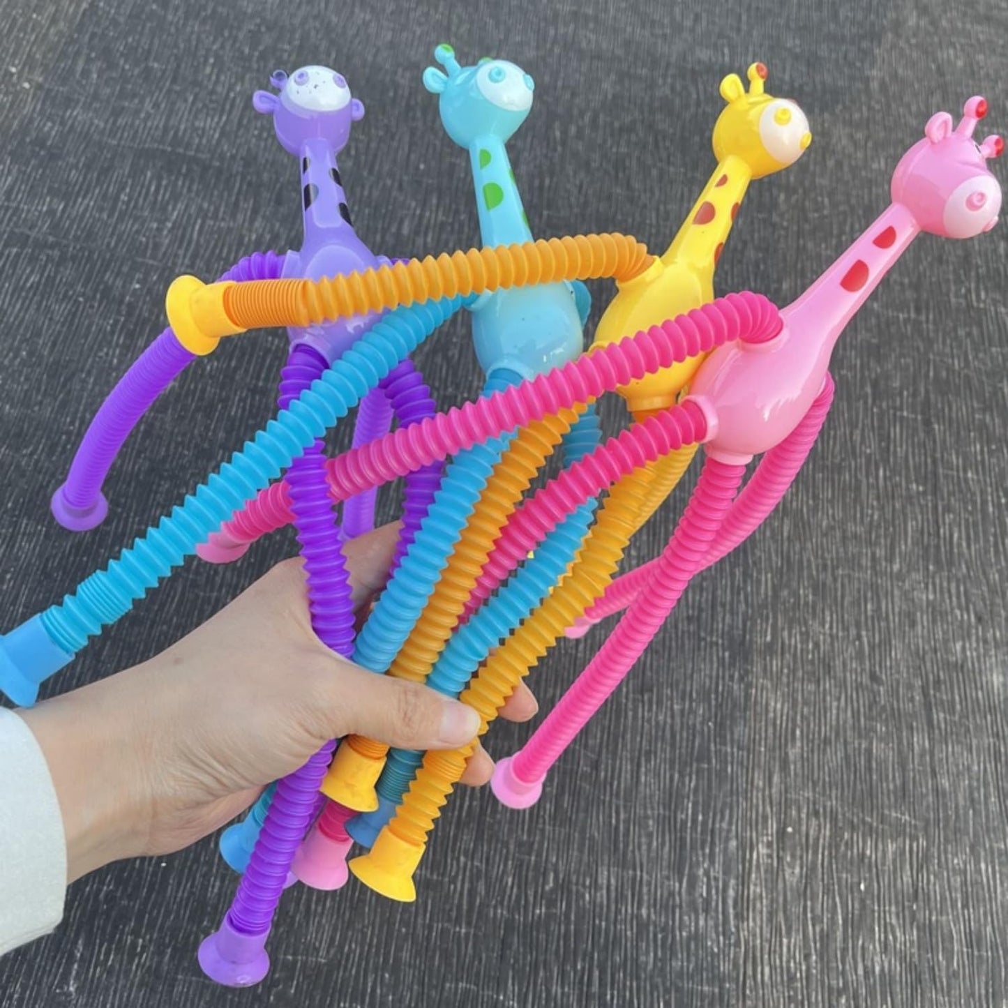 5Pcs Suction Cup pop Tube Giraff Toys, Fidget Toys for Kids Girls,Toddler Toys Age 1-2-4,Kids Toys,Sensory Toys for Kids 5-7,Suction Cup pop Tube Toys (5 Pack Giraff)