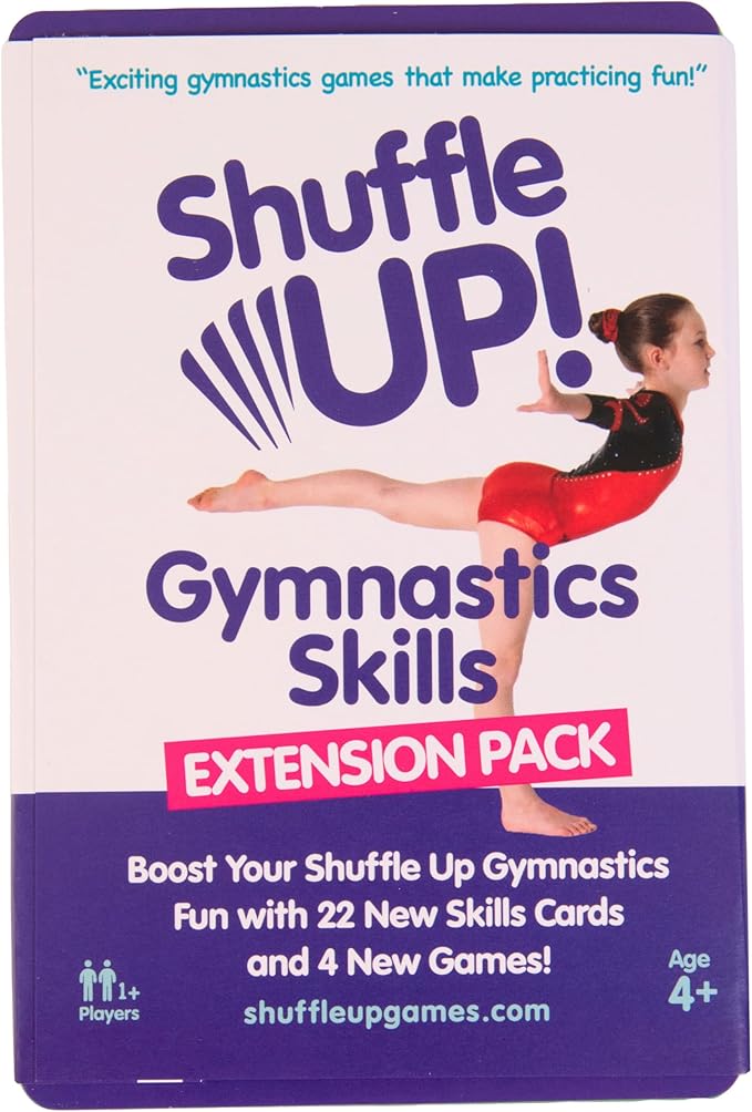Shuffle Up Gymnastics Games Skills Pack - Family Games with 22 New Fun & Active Skills Cards for Kids, Gymnastics Equipment for Kids, Gymnastics Gifts for Girls & Boys