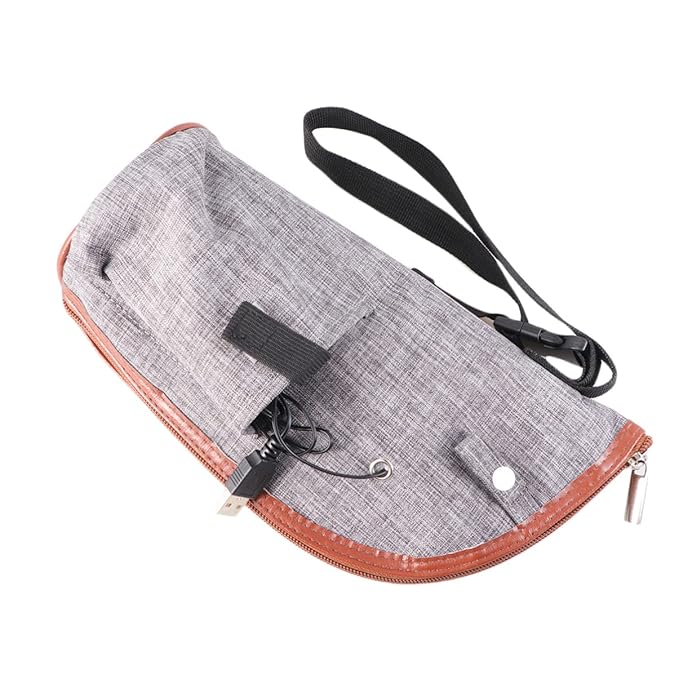 3sets Portable Bottle Warmer Heater with USB Cable Smart Travel Cup Covers Temperature Feeding Grey