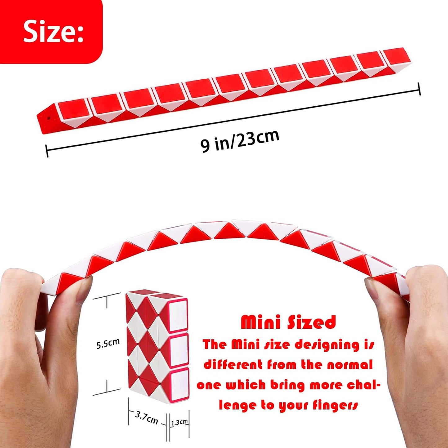 21 Pack 24 Blocks Magic Snake Cube Fidget Toy,Mini Twist Puzzle Toys for Kids Teens Birthday, Party Favours, Carnival Prizes,Classroom Rewards,Party Supplies (S3)