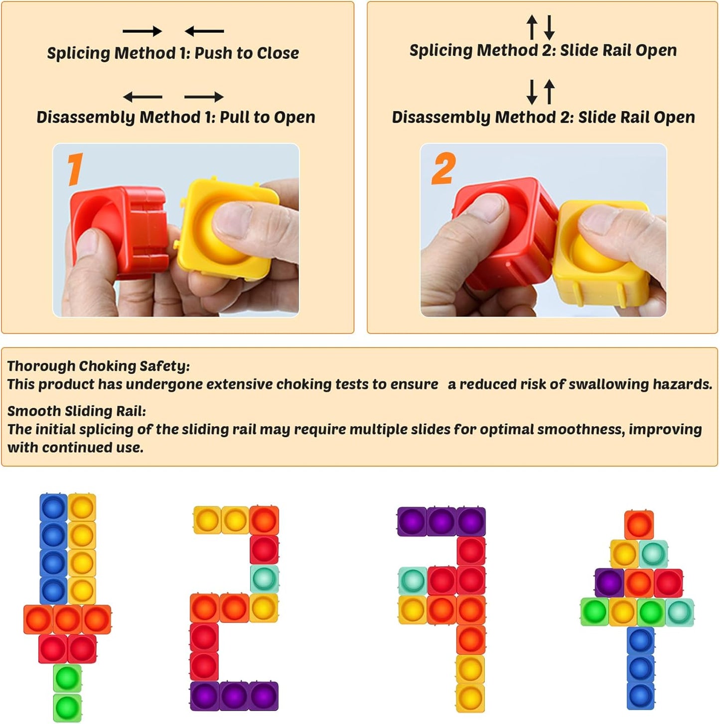 Giant Pop Blocks Bubble Premium Silicone Pop Fidget Blocks for Endless Joy and Education - Vibrant Pop Blocks for Imaginative Play and Puzzle Games-Toy Gift for Kids (16PCS)