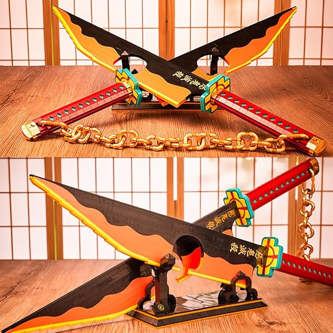 1478pcs, 82inch for Sword Building Block Model, Samurai Sword Set with Scabbard and Stand, Best Gift for Anime Fans