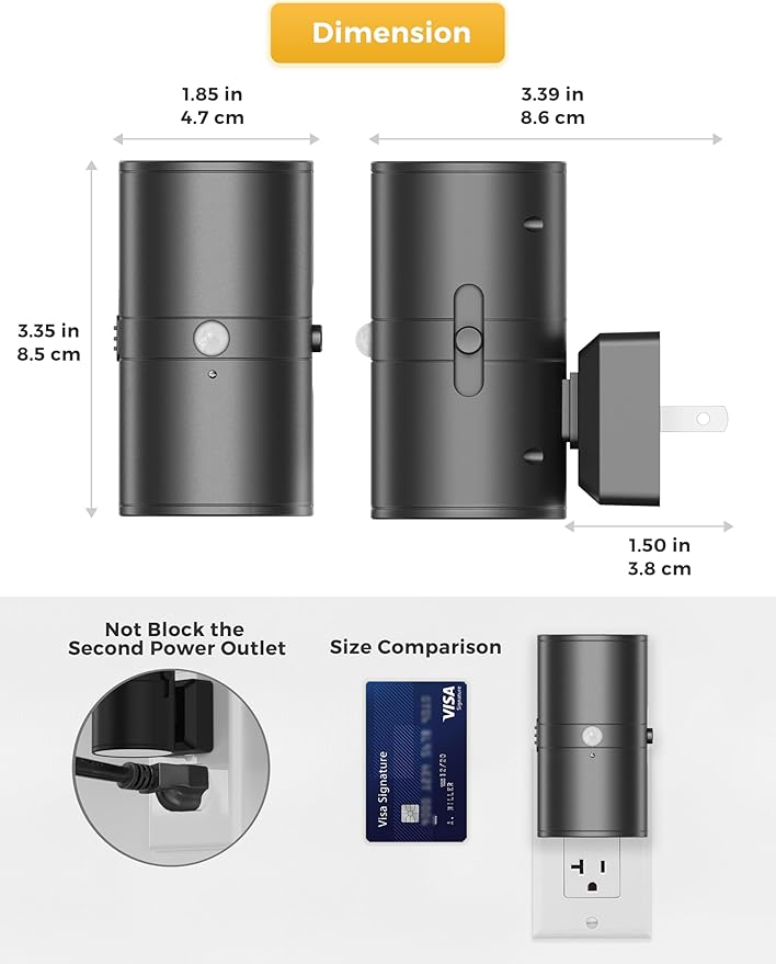 L LOHAS LED Motion Sensor Night Light, [2 Pack] Bright Nightlight, 5000K Daylight White, Motion Activated Night Light, Dimmable 0-100LM, Motion Sensor Light Indoor Plug in for Kids, Bedroom, Bathroom