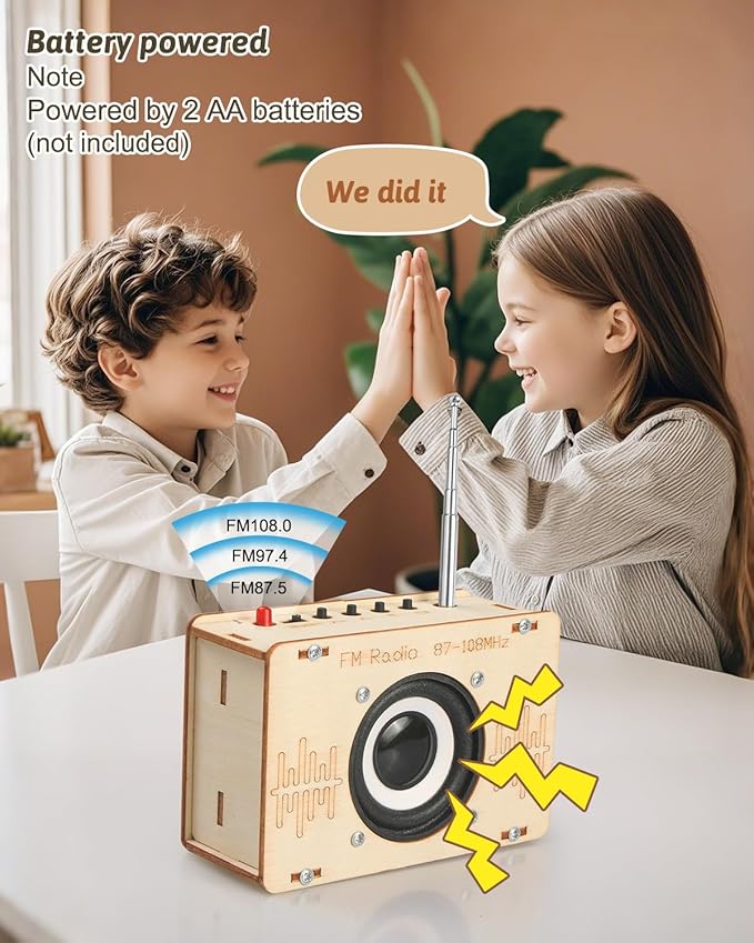 Poraxy Science Kits for Kids Age 8-12 12-14, STEM Kits 8-10, Build Your Own FM Radio Kit, Electronic Circuits DIY Experiment Engineering Building Project, Toys Gifts for Teen Boys Girls 9 11 13 15 16+