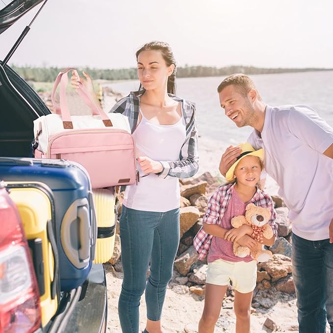 Diaper Bag Backpack, Mommy Travel Diaper Bag Tote with Shoulder Strap, Hospital Bag, Weekender Baby Bag for Mom