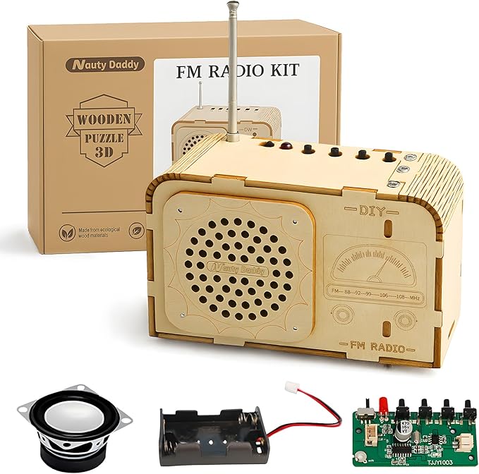 STEM Toys for Kids Age 8-14, Science Kits Educational DIY Radio Building Set - Wooden 3D Puzzle Electronics for 8-12 Year Olds