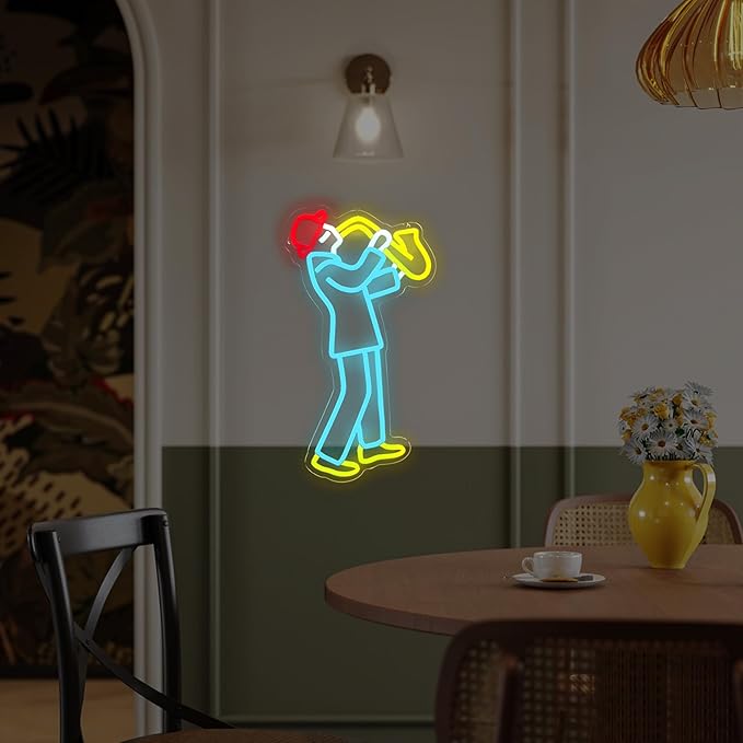 Jazz Neon Sign Musicians Neon LED Music Decoration - Jazz Light Sign, Perfect Music Themed Gift