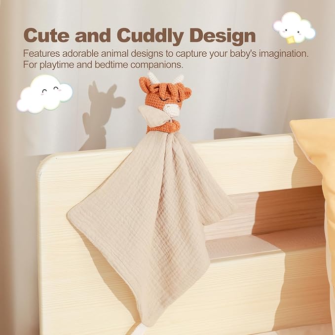 Lamb Luxury Snuggle Plush Animal Security Blanket Blanket Infant Nursery Character Blanket Luxury Snuggler Plush Baby Lovey Lamb