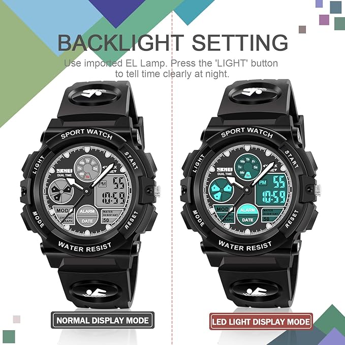 ATIMO LED Multi Function Waterproof Watch for Kids - Kids Gifts