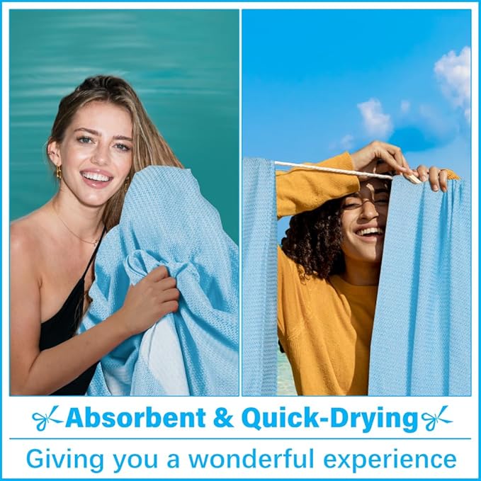 Oversized Turkish Beach Towel Blanket XXL Cotton Sandproof Towels Boho Woven Extra Large Big Sand Free Giant Throw Thick Blankets Huge Quilt XL Picnic Camping Necessities Cloud For Adult Gifts Blue
