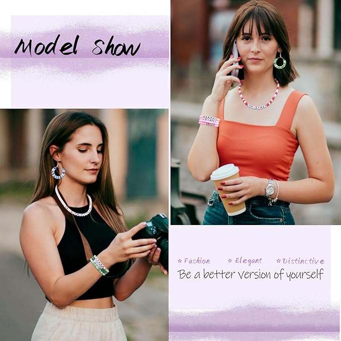 Wuollgess 6000 PCS Clay Beads Bracelet Making Kit with A to Z Alphabet Letter Beads, Friendship Bracelet Kit, Earrings Necklace Craft Jewelry Making Kit for Adults