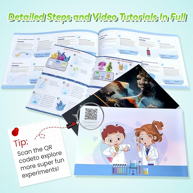 250+ Experiments Science Kits for Kids, STEM Activities Educational Science Kits Gifts with Chemistry Set, Erupting Volcano and Growing Crystal Tree