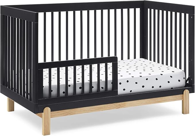 Delta Children Poppy 4-in-1 Convertible Crib, Midnight Grey/Natural
