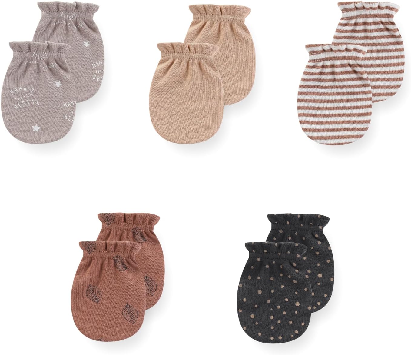 5 Pack Unisex New Born Boy Girls No Scratch Mittens Cotton Soft Baby Gloves Accessory 0-3 Months Infant Essentials