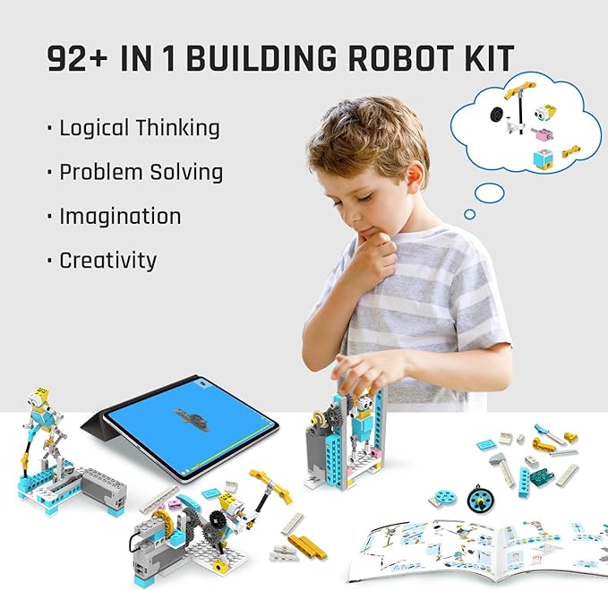 Makerzoid Smart Robot,72-in-1 STEM Educational Toy, Electronic Building Robots Toy, Robotics Learning Kit, Logical Training Kit, DIY Robot Building Set for Kids Ages 6+