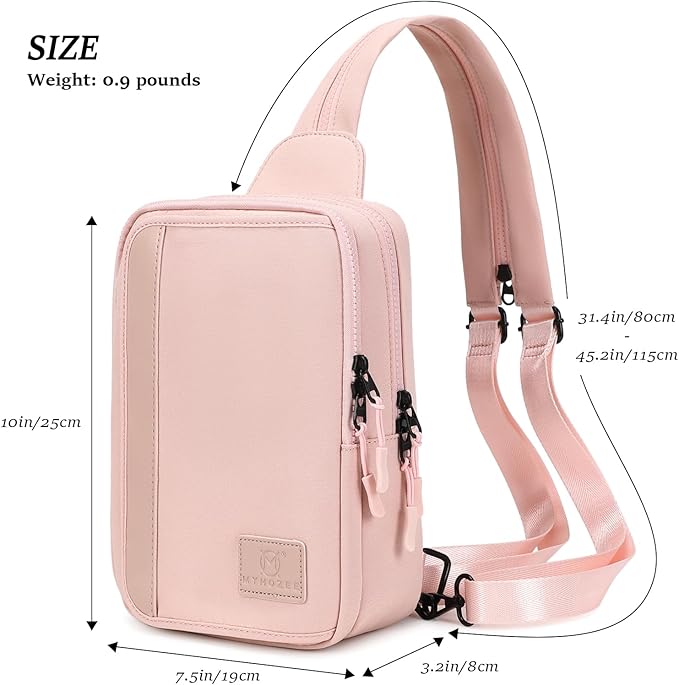 MYHOZEE Sling Bag Crossbody Backpack Purse - 2 in 1 Nylon Cross Body Bag Diaper with Wipes Pouch, Water Bottle Pocket